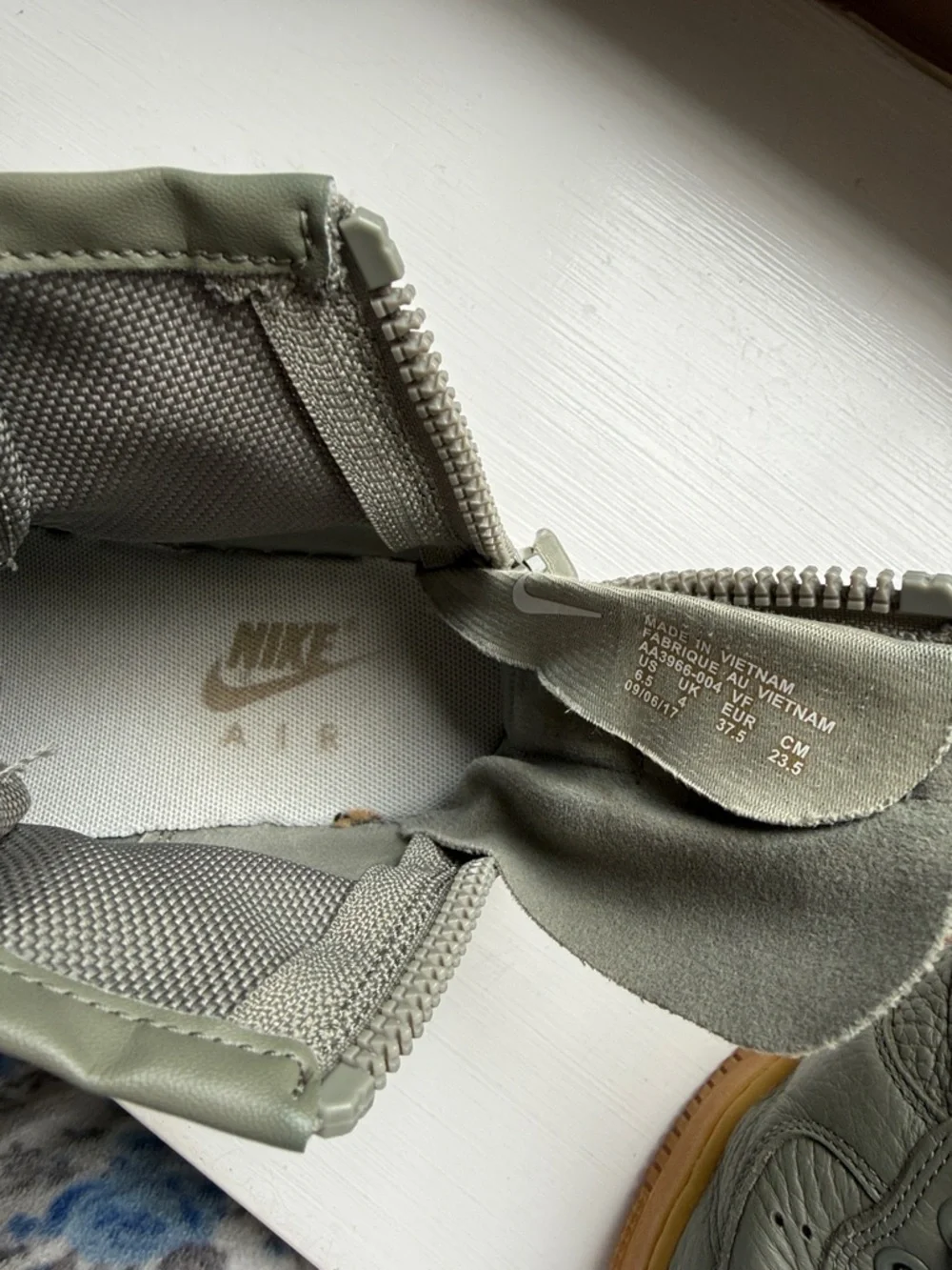 Nike High-Top Air Force 1 Military-Style Sneakers - Grey with Gum Sole - Picture 2 of 11